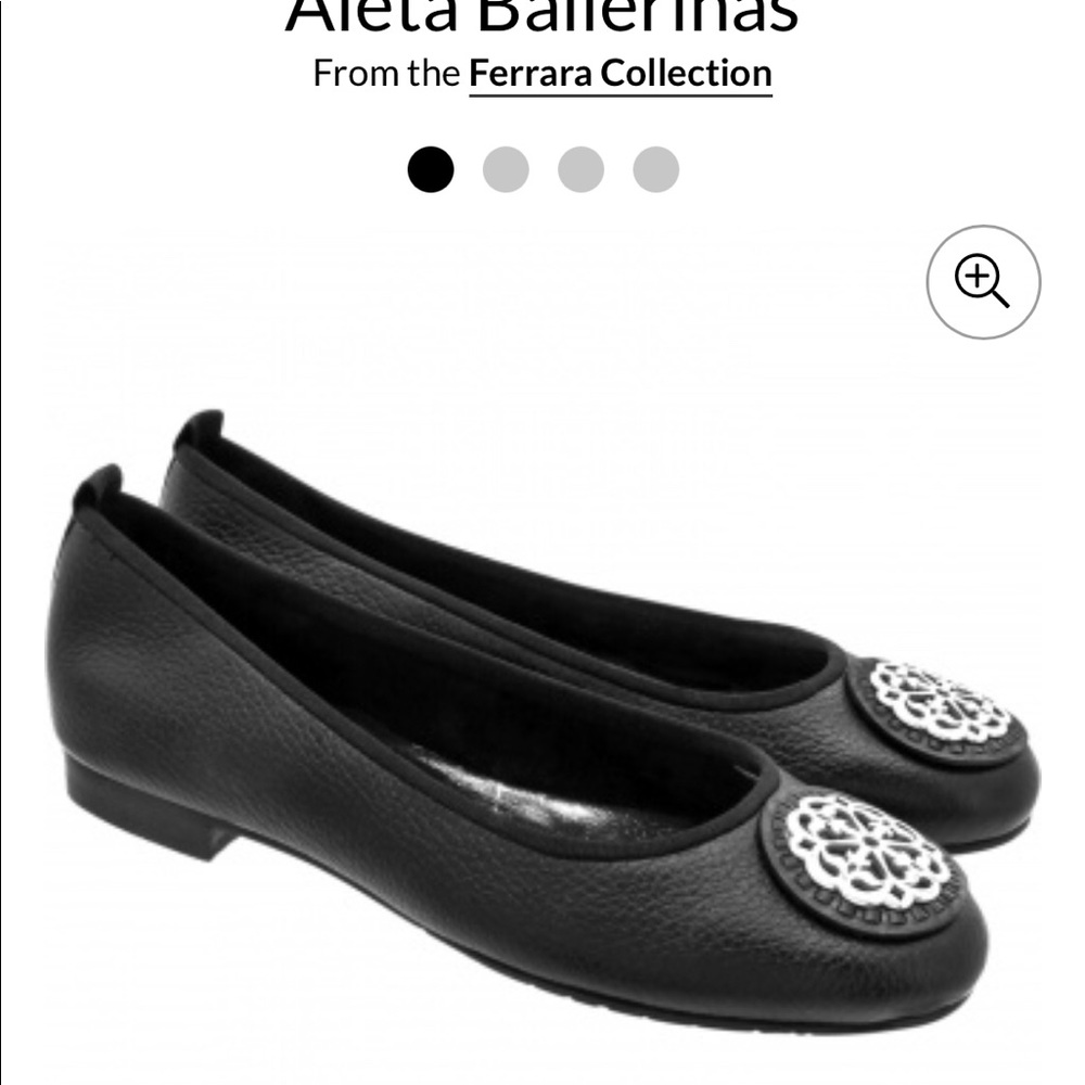 Brighton Aleta Black Leather Ballet Flats - Sz 8 W
